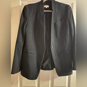LOFT Navy Blue Pinstripe Blazer